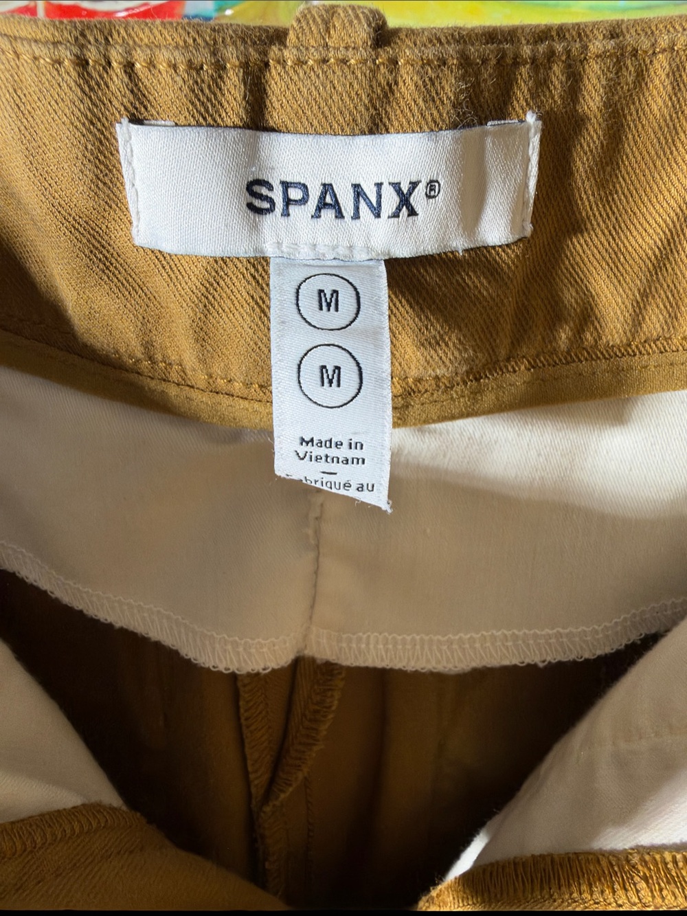 SPANX Wide Leg Pants in Mustard Brown